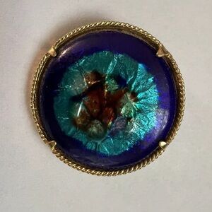 Vintage SPHINX brooch Oval gold brooch Magnificent cobalt